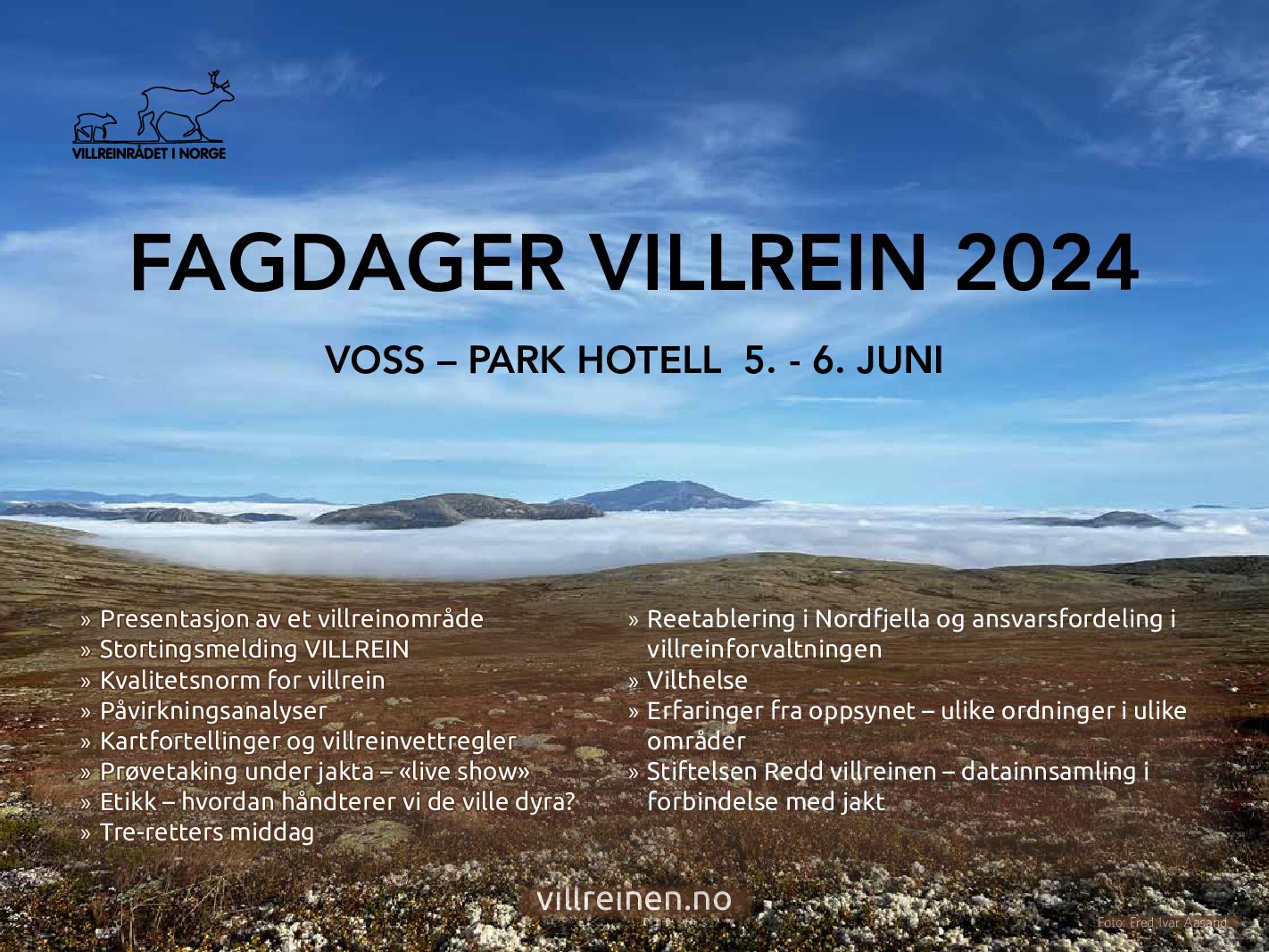 Villreinrådet inviterer til årets fagdager på Voss